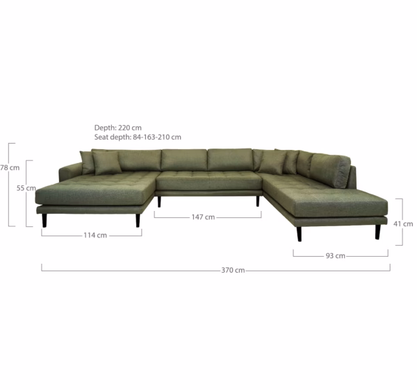 Lido U-Sofa Open End